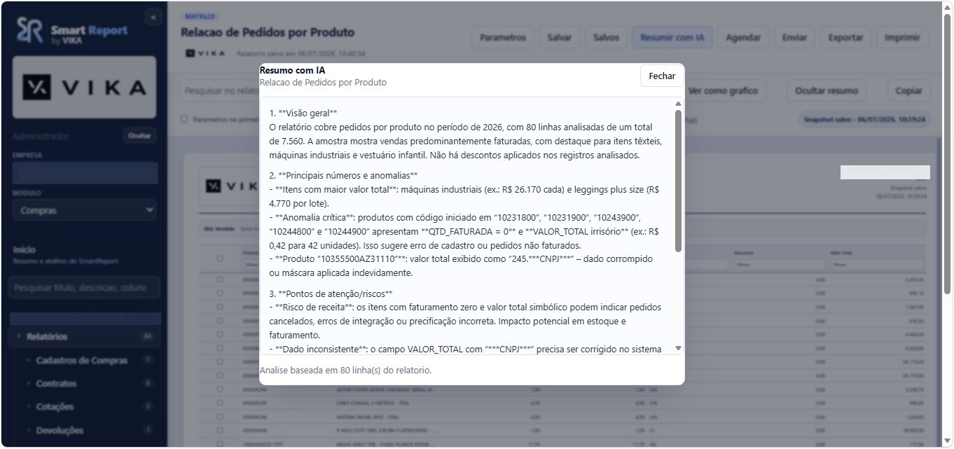 Resumen ejecutivo con IA en Smart Report
