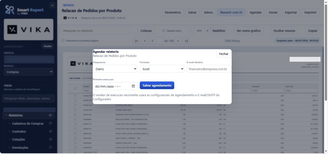 Programación de informes en Smart Report